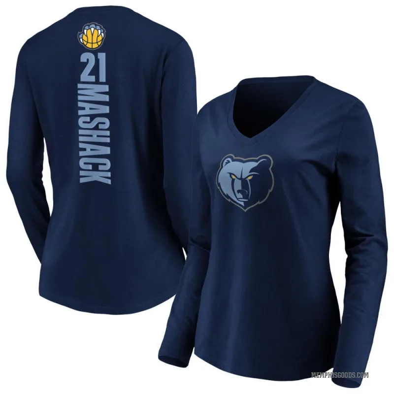 Jahmai Mashack Women's Navy Memphis Grizzlies Backer Long Sleeve T-Shirt