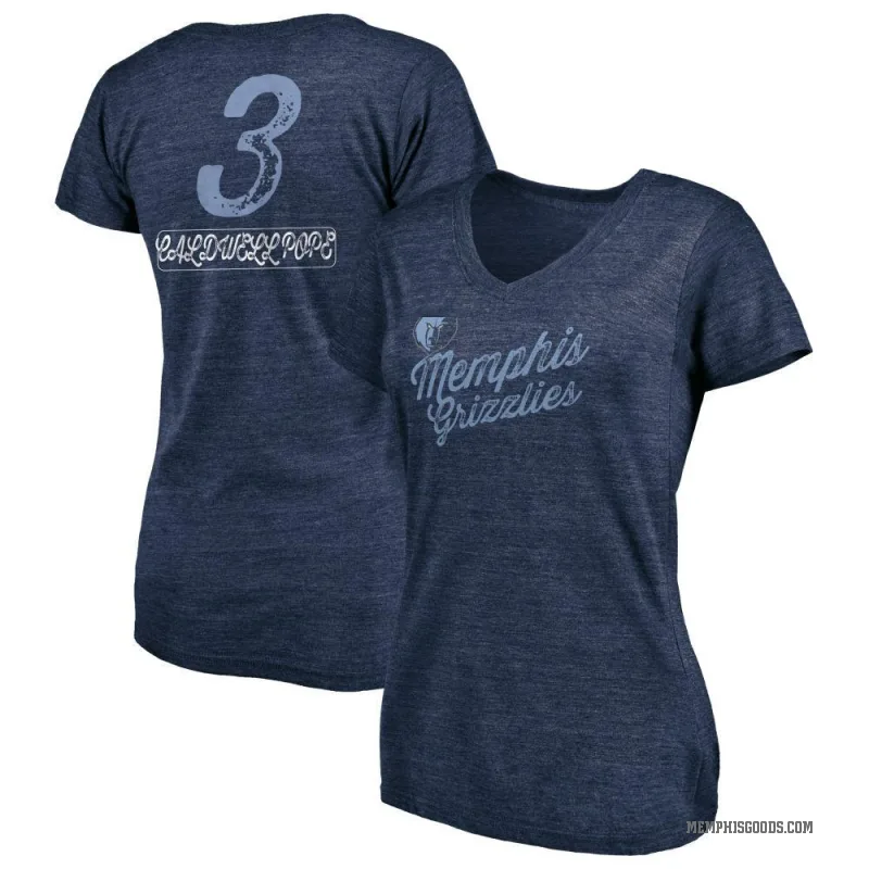 Kentavious Caldwell-Pope Women's Navy Memphis Grizzlies Sideline V-Neck T-Shirt